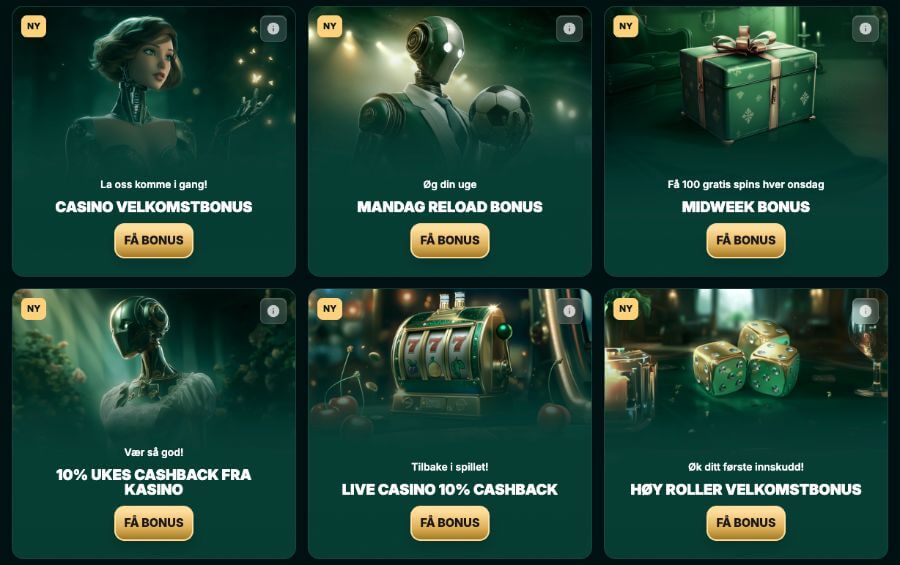 Kampanjesiden til RX.Casino med tilbud