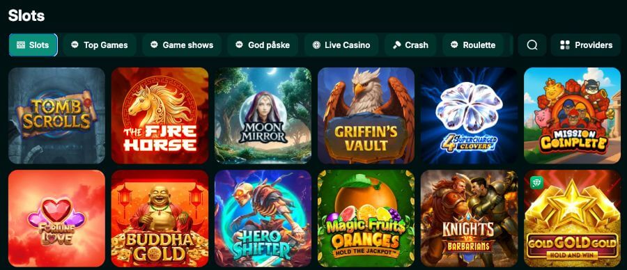 RX.Casino spillutvalg med spilleautomater