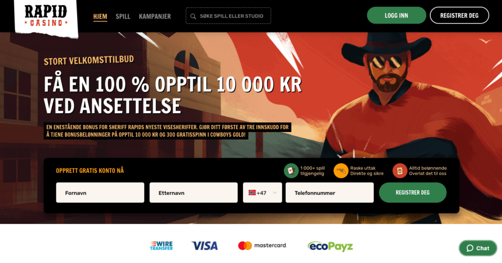 Rapid Casino forside