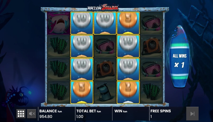 Free spins på spilleautomaten Razor Shark