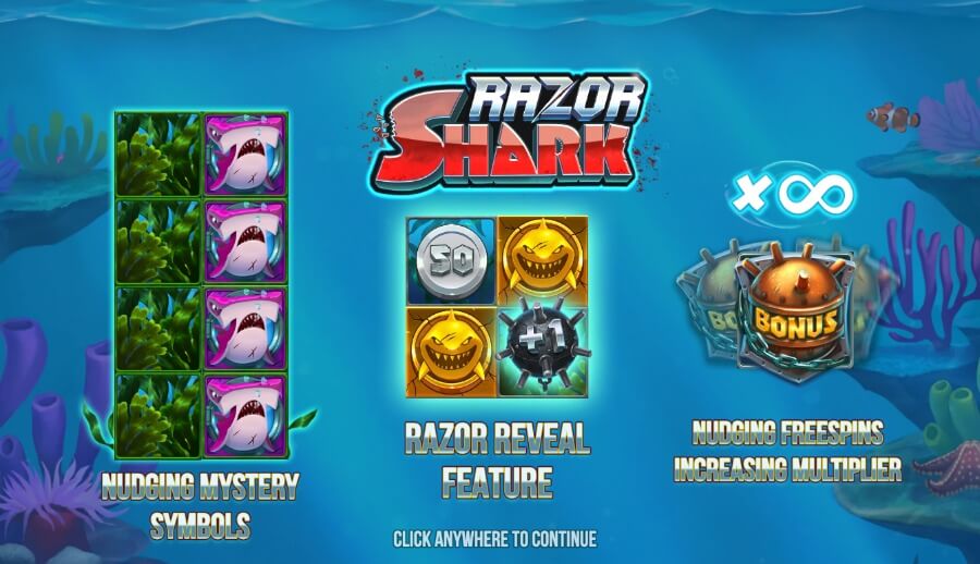 Intobilde på spilleautomaten Razor Shark fra Push Gaming