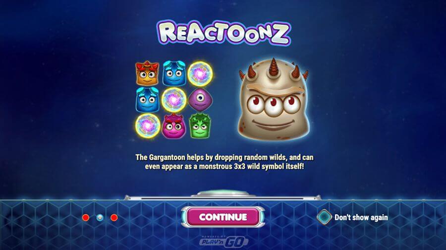 Introbilde på spilleautomaten Reactoonz fra Play'n GO