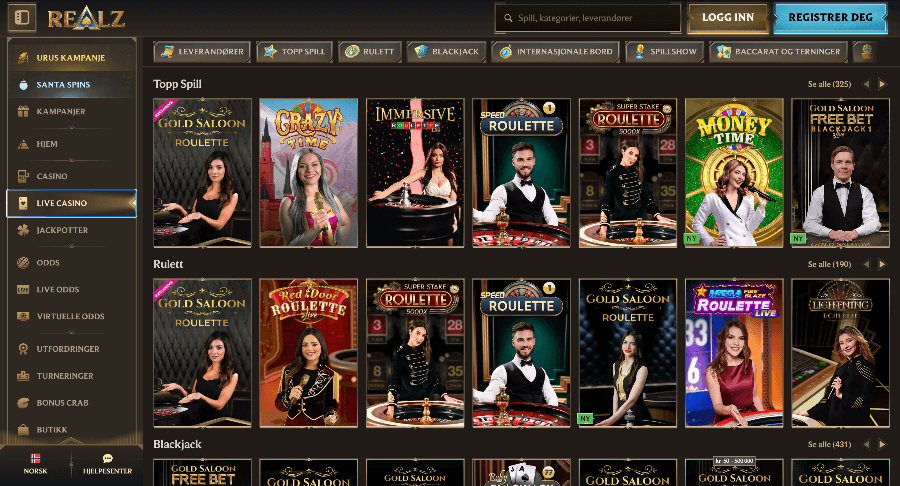 Realz Live Casino