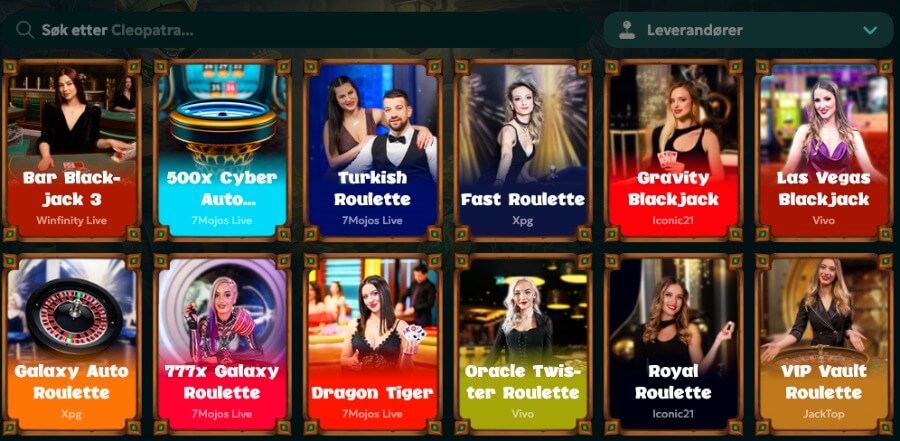 Rivo Casino har et live casino med klassiske bordspill og live game show-spill