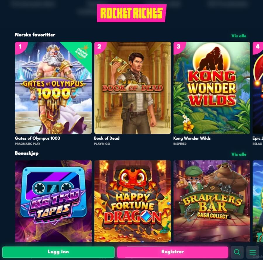 Mobilcasinoet til Rocket Riches