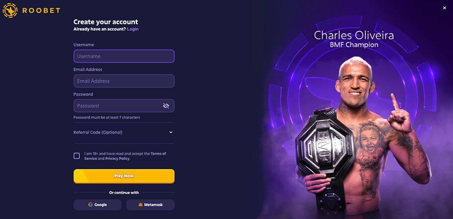 Roobet registreringsprosess