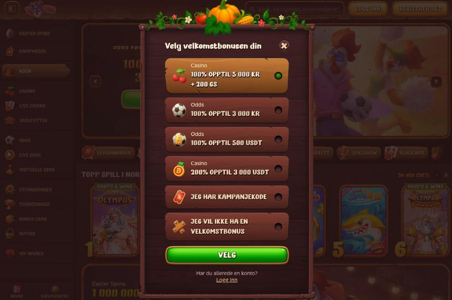 Registrering hos Roostino