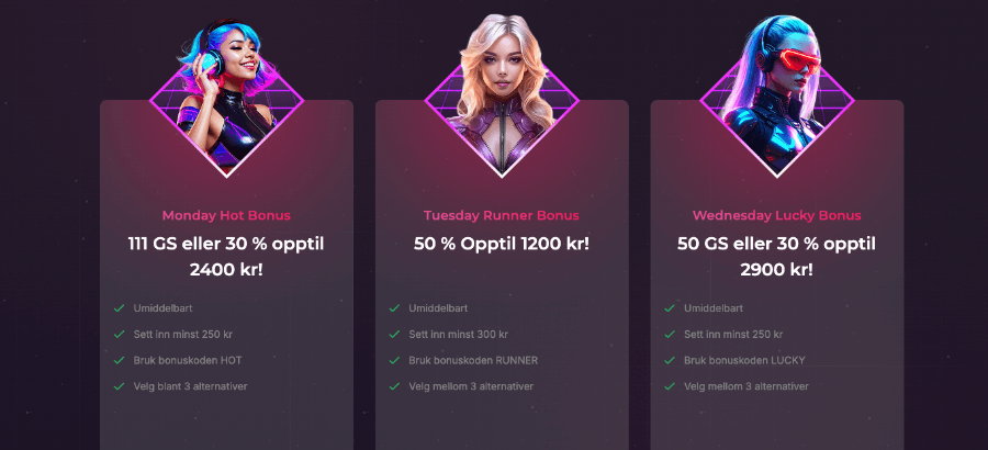 Kampanjesiden til Run4Win inneholder flere tilbud