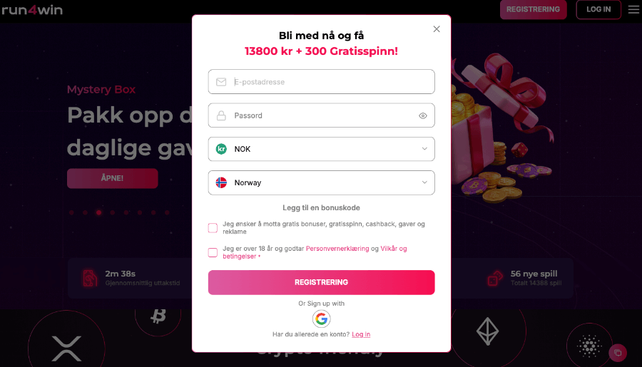 Run4Win registrering