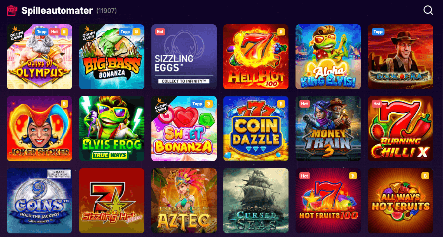 Run4Win har et spillbibliotek med flere populære spilleautomater