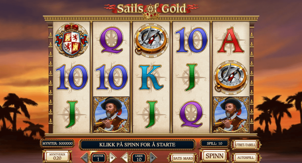 Spilleautomaten Sails of Gold av Play'n Go