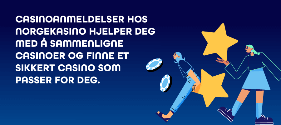 Sammenlign sikre online casinoer hos NorgeKasino for å finne et casino som passer for deg