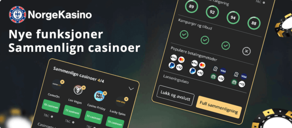 sammenlign casinoer