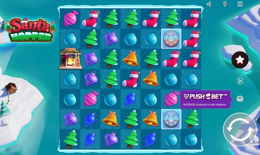 Hovedspillet på spilleautomaten Santa Hopper