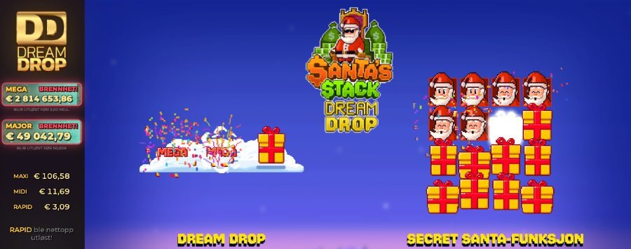 Spilleautomaten Santa's Stack Dream Drop er jackpotversjonen til Relax Gaming