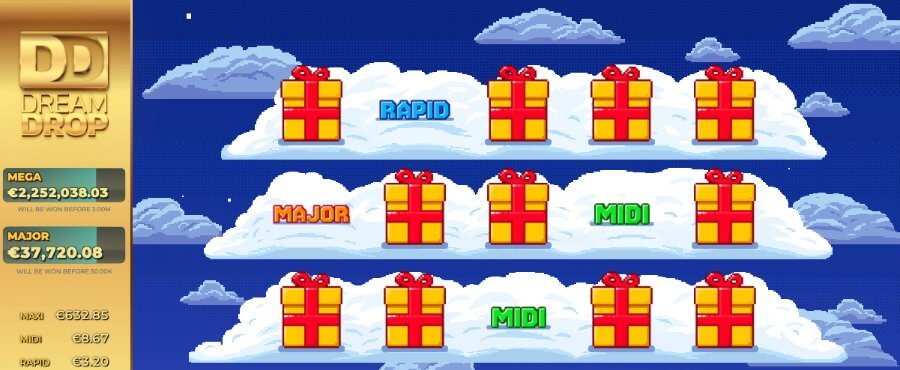 Bonusspillet med Dream Drop Jackpots kan gi deg en fin julegave på Santa's Stack Dream Drop