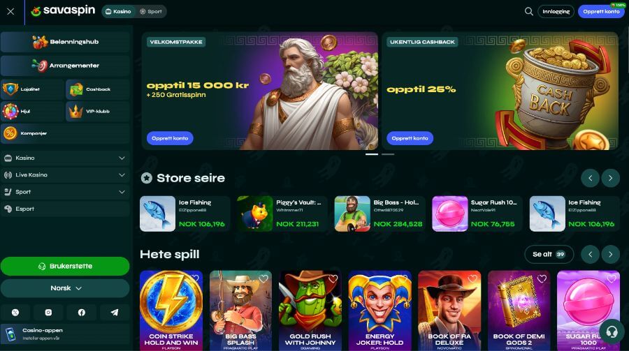 Forsiden til Savaspin med en bonus