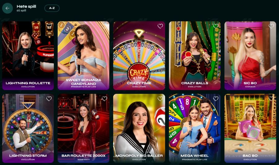 Savaspin har et live casino med klassiske bordspill og live game show-spill