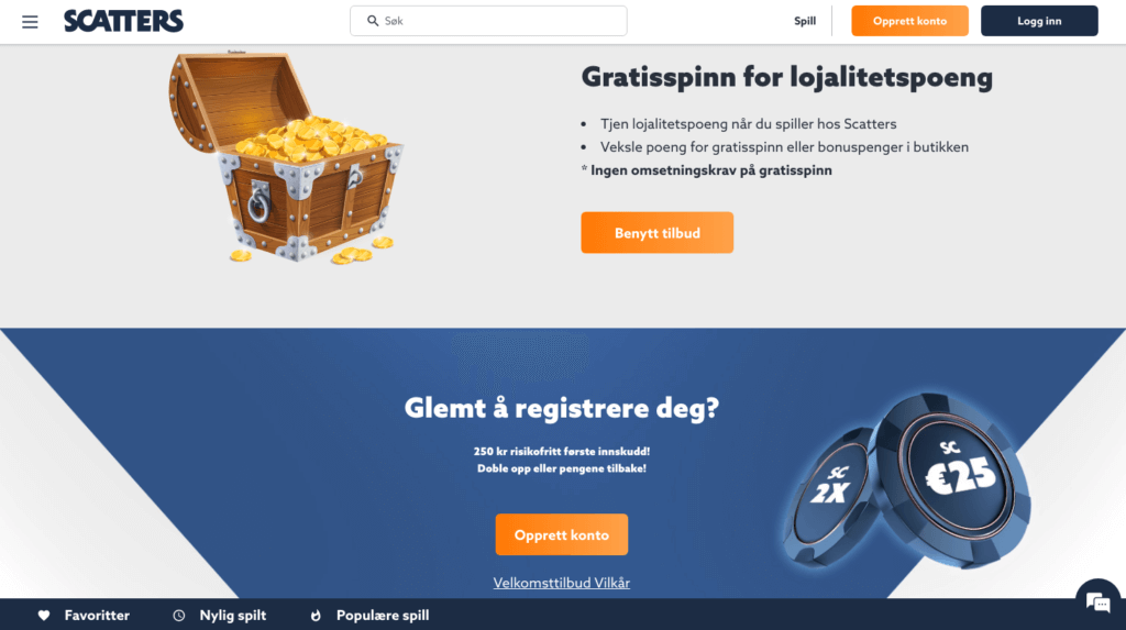 Scatters med risikofri velkomstbonus