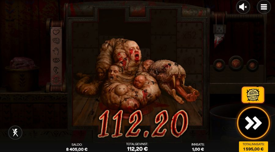 Et eksempel på en gevinst på spilleautomaten Sew