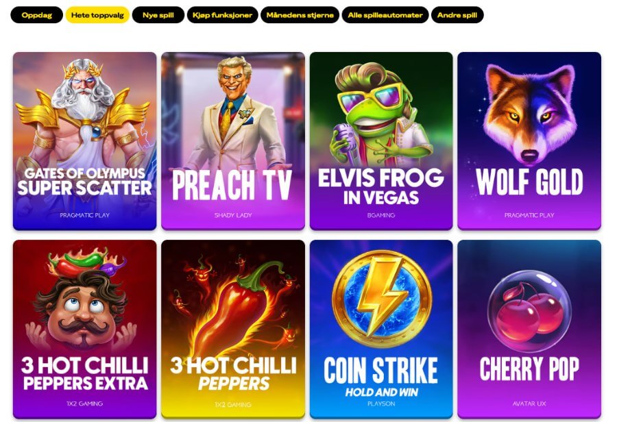 Shakebet har et variert utvalg av spilleautomater og andre casinospill