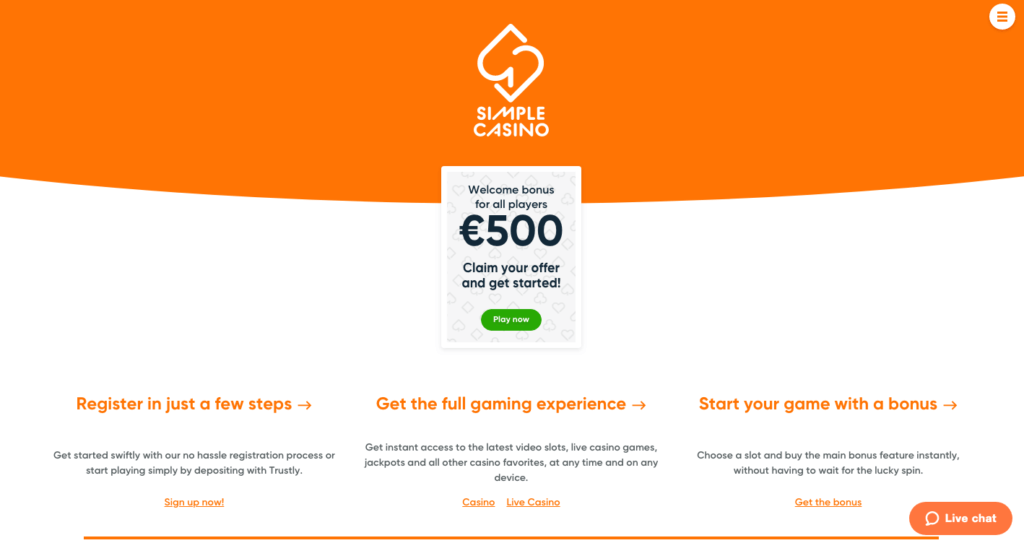 SimpleCasino forside