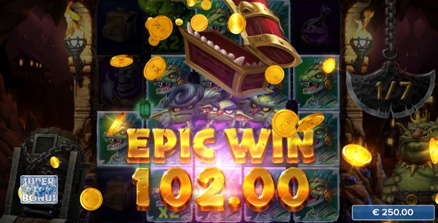 Et eksempel på en episk gevinst på spilleautomaten Skibblings