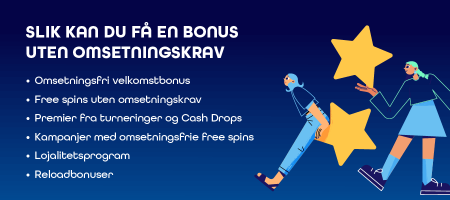 Slik kan du få en bonus uten omsetningskrav i Norge