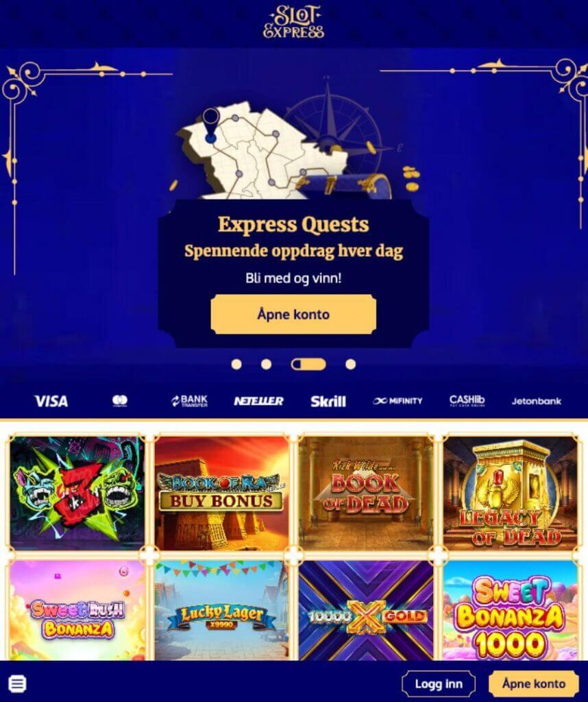 SlotExpress har et brukervennlig mobilcasino