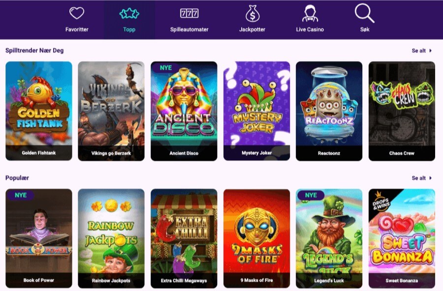 Spilleautomater hos Slotbox