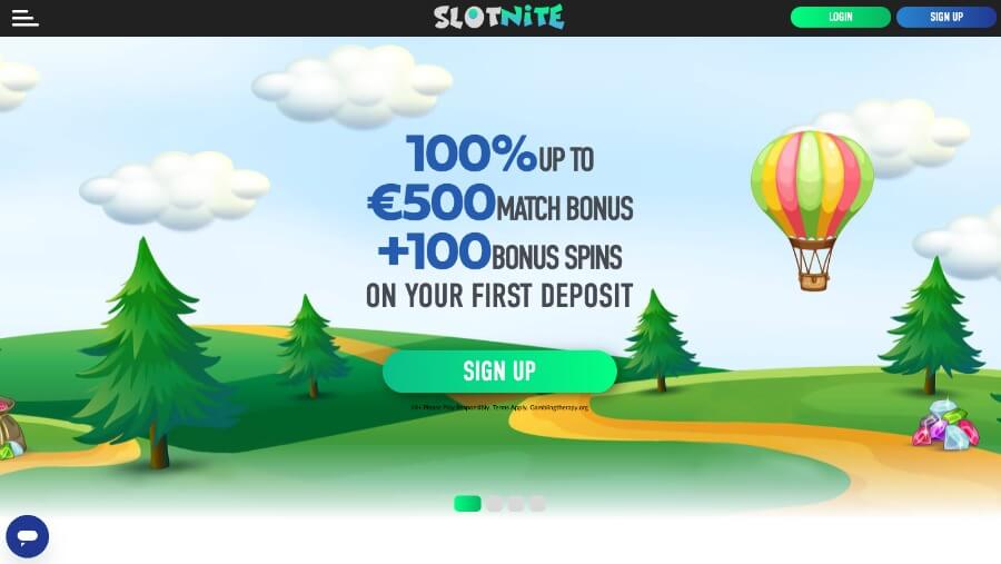 Slotnite forside med bonus