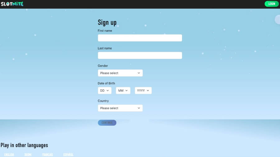 Slotnite registrering