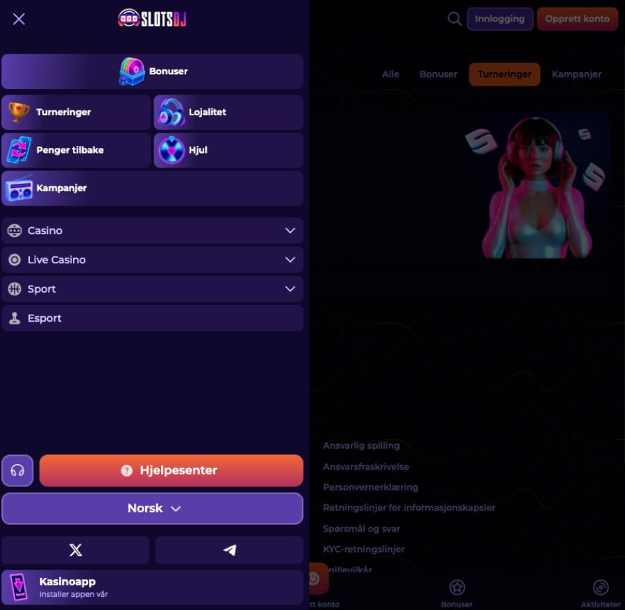 SlotsDJ har et mobilcasino og en nedlastbar app