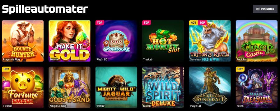 SlotsVader har et spennende utvalg av spilleautomater og andre casinospill