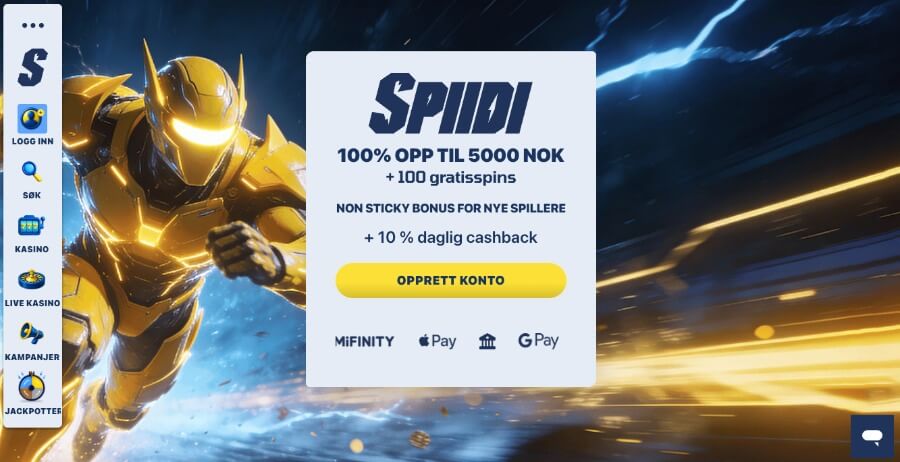 Spiidi forside med bonus