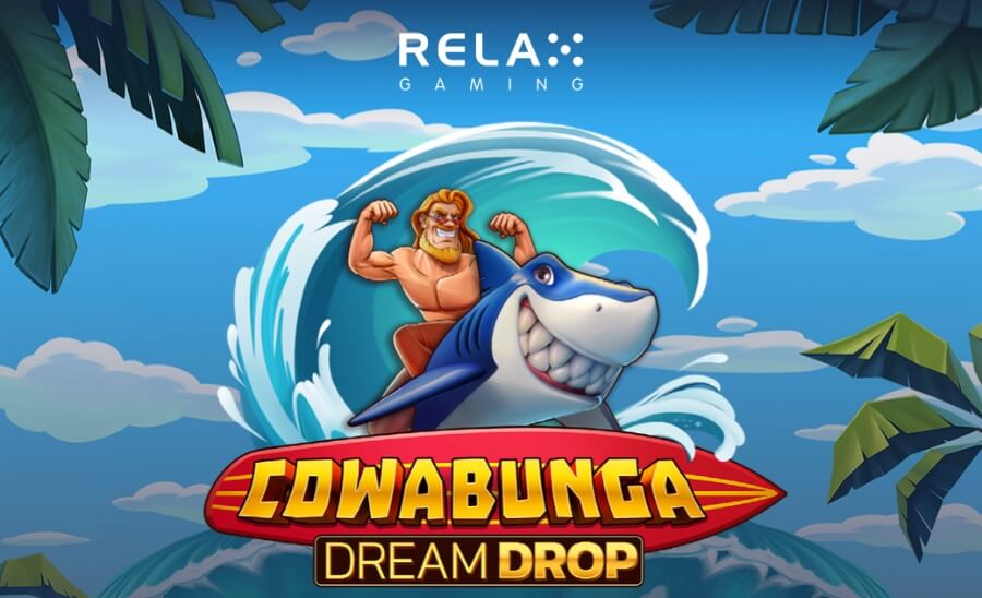 Introduksjonsbilde av spilleautomaten Cowabunga Dream Drop fra Relax Gaming