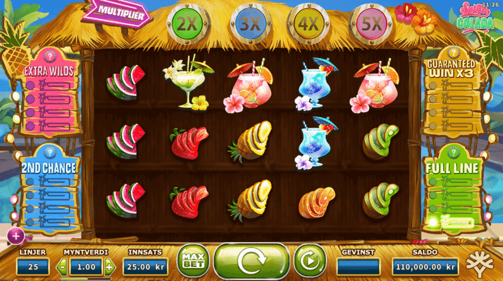 Spilleautomaten Spina Colada av Yggdrasil