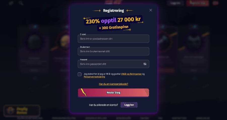 Spinlander Registrering