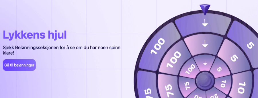 Spinni har lykkens hjul som kan gi belønninger