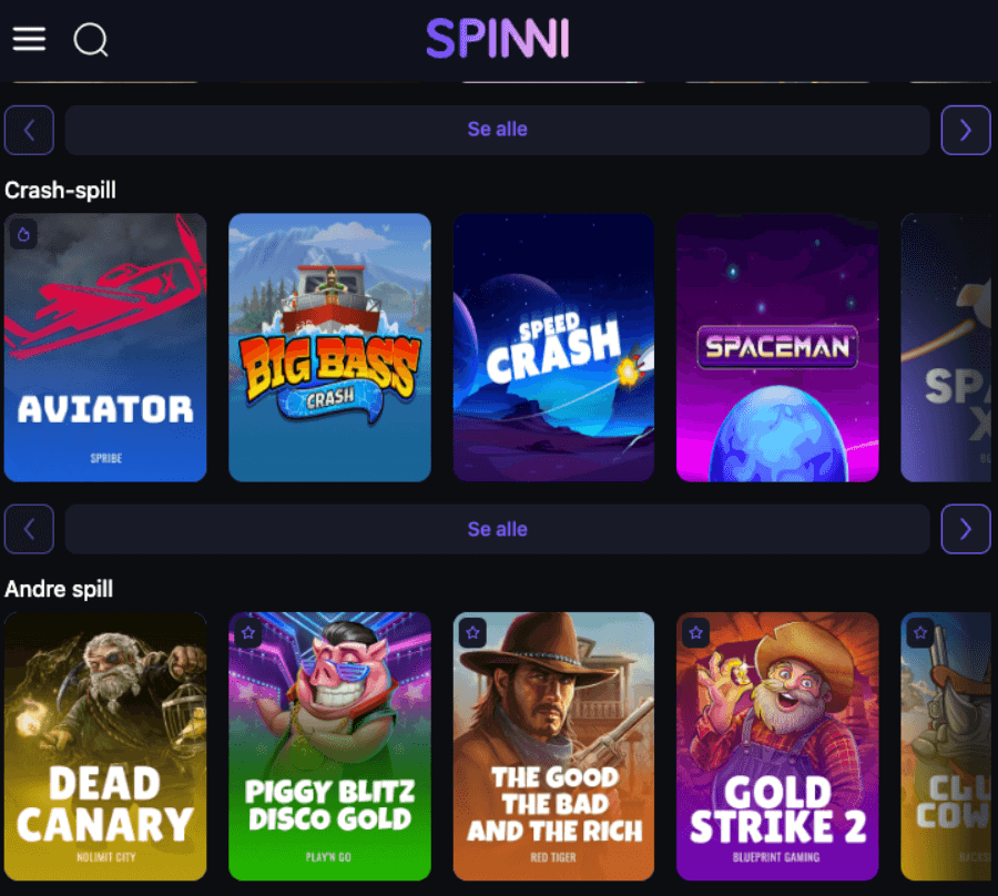 Spinni mobilcasino