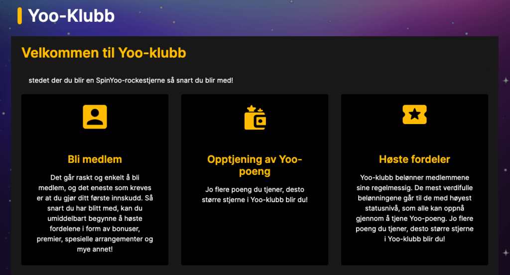SpinYoo VIP-program kalt Yoo-klubb