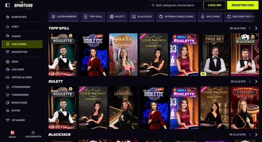 Sportuna Live Casino