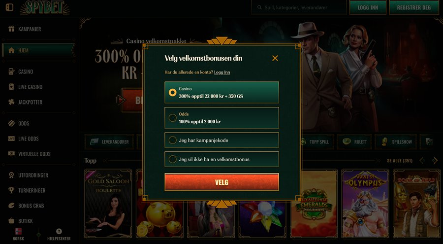Det er en enkel og rask registrering av en spillekonto hos Spybet