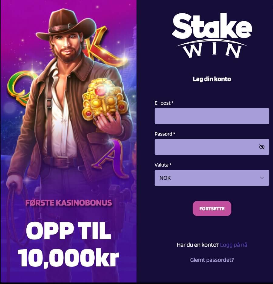 Stakewin Hvordan registrere konto