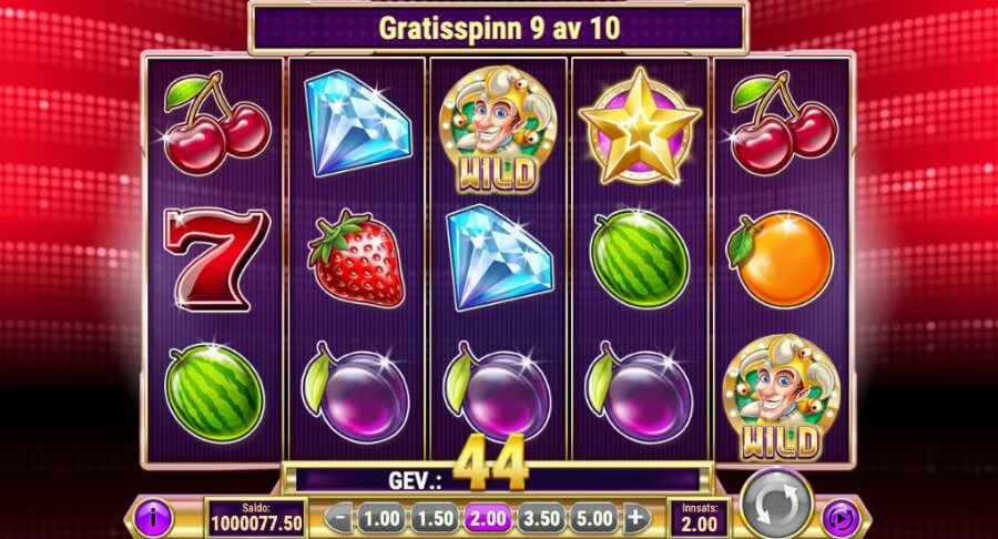 Under free spins-runden på Star Joker er både stjerna og jokeren et wild-symbol