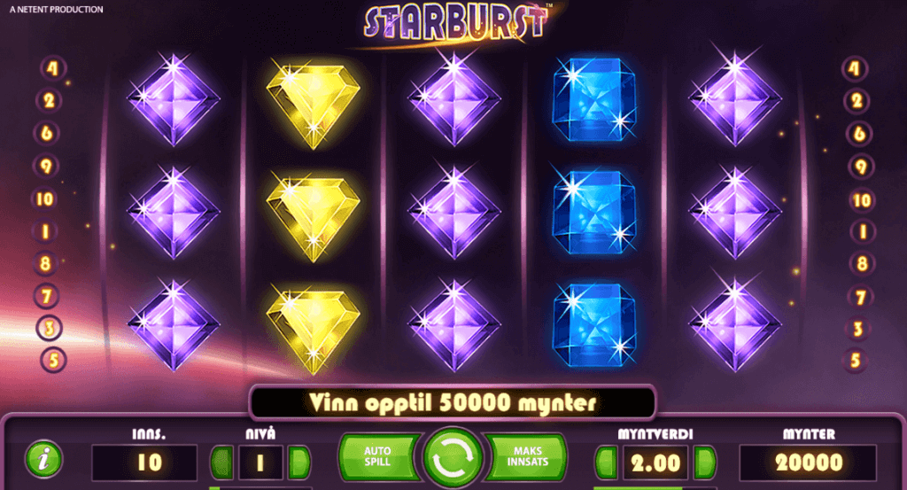 Starburst er en klassisk spilleautomat av spillutvikleren NetEnt