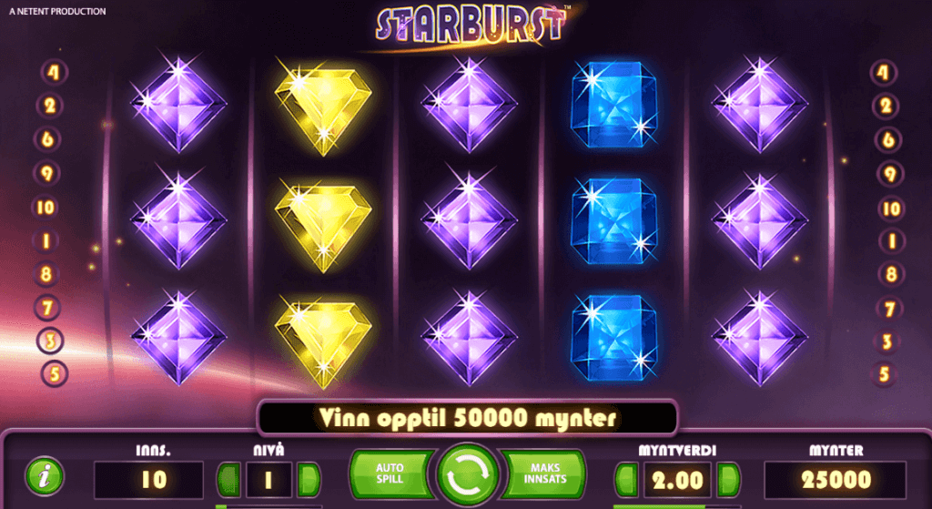 Starburst er en spilleautomat som kan spilles gratis hos mange casinoer