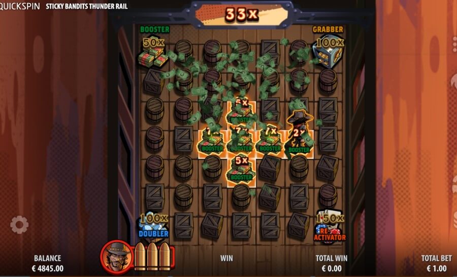 Sticky Bandits Thunder Rail Bonus Game