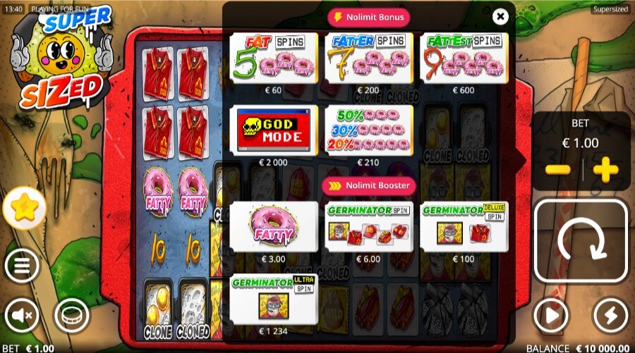 Supersized bonus buy-funksjoner