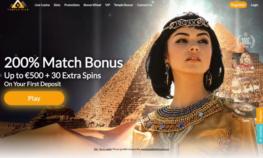 Temple Nile forside med bonus